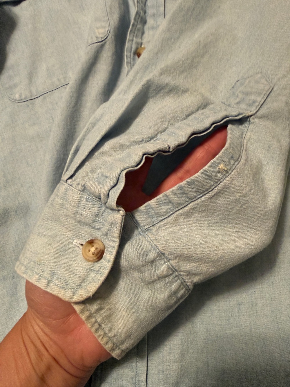 SEE PHOTOS Vintage Ralph Lauren Polo Sportsman Duck Button Denim Shirt XL - Picture 7 of 12